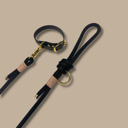 Laisse pour chien en corde noir