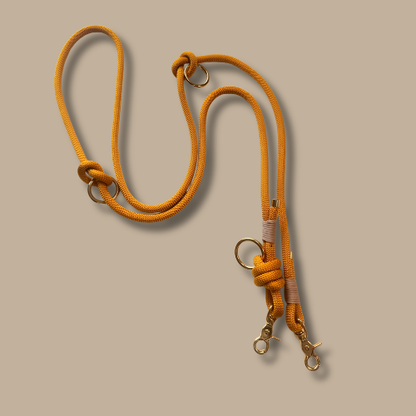 Laisse pour chien en corde moutarde