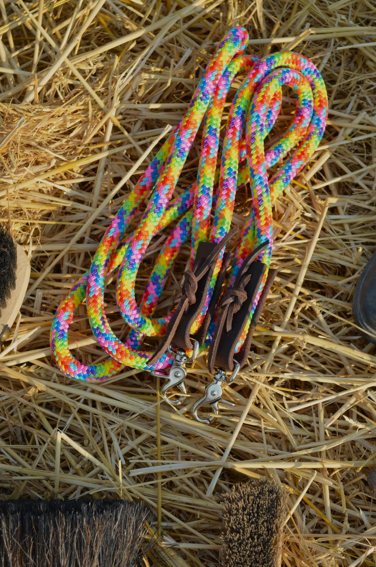 rênes éthologique cuir/corde
